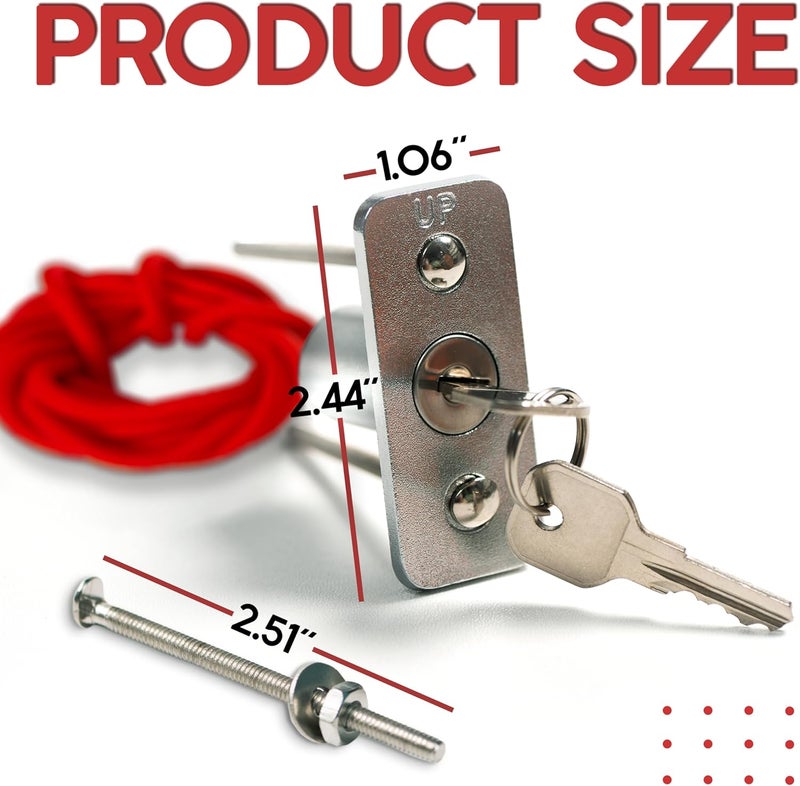 Granatan Emergency Release Lock Kit with Nylon Cord, Universal Garage Door Opener Quick Release Lock Disconnect Key Lock - Image 2